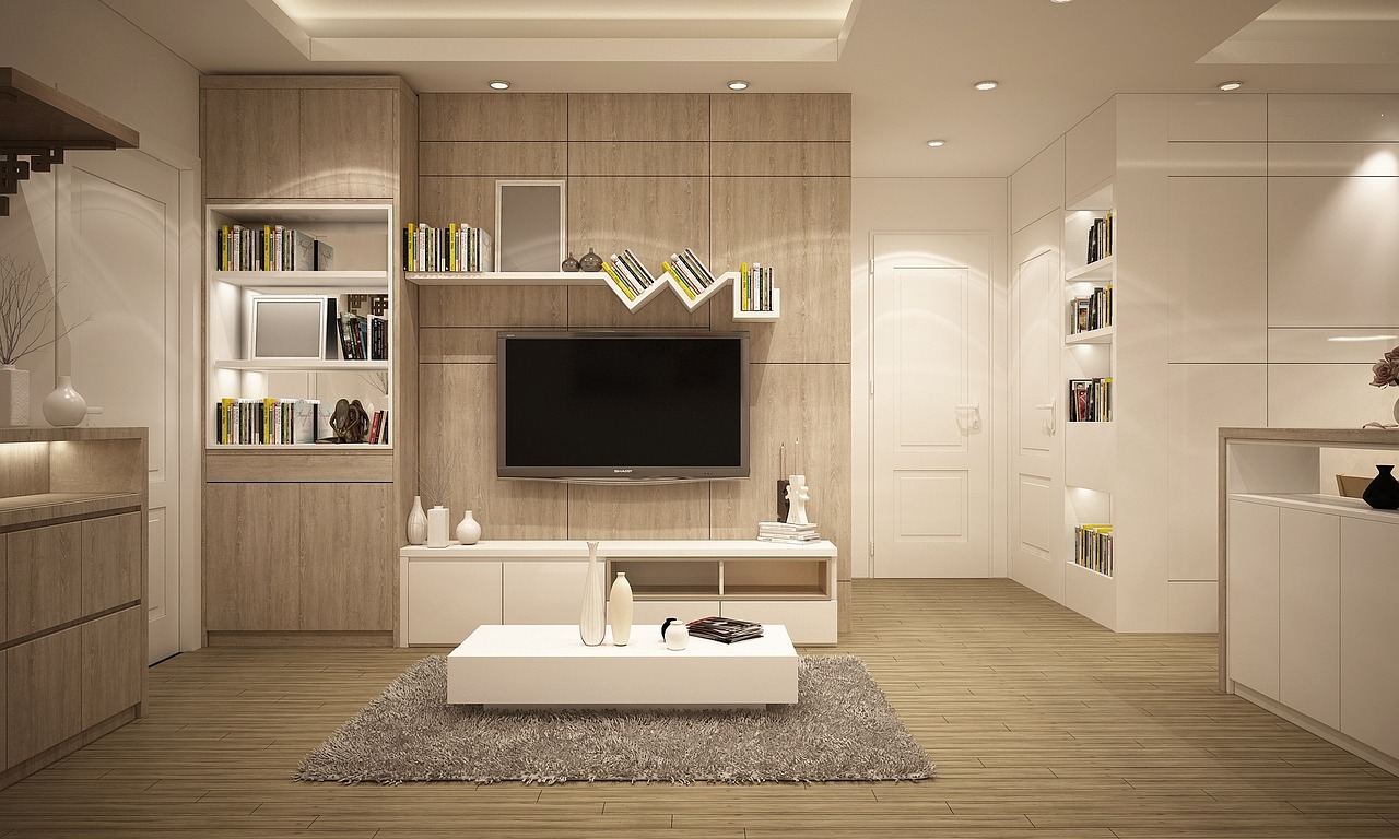 Eco-friendly bamboo blinds on modern large window. Eco-friendly bamboo blinds on modern large window.